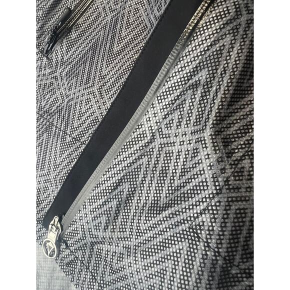 Ivivva by Lululemon Girls Hooded Jacket 10 Black/Grey Geometric Lightweight - Picture 6 of 9